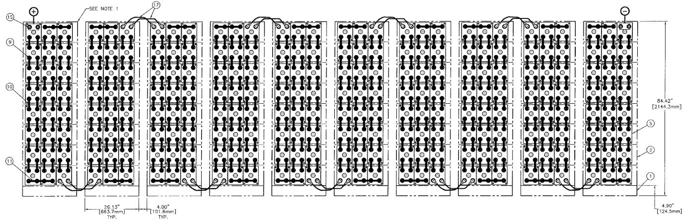 C&D msEndure II 480V 1150Ah 10 Stacks 8H x 3W PTL NTL Battery Systems