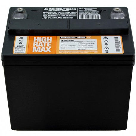 C&D High Rate Max 12V 150WPC @ 15 Min Rate AGM VRLA Battery