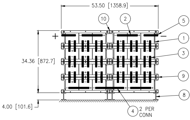Stryten E-Series Absolyte AGP 100G19 48V 896 Ah @ 8 Hr Rate 2-Stack 3W x 4H PTL NTR FR Low Rate Battery System