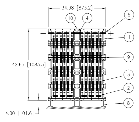 Stryten E-Series Absolyte AGP 50G05 120V 104 Ah @ 8 Hr Rate 2-Stack 6W x 5H PTR NTL FR Medium Rate Battery System