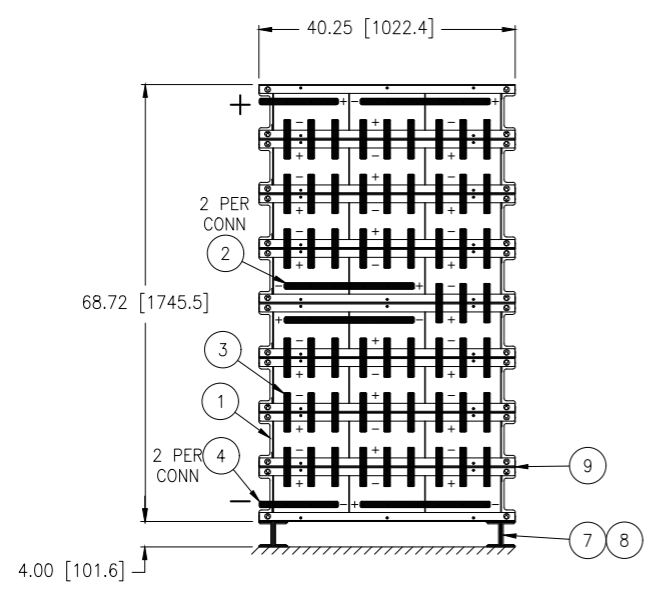 Stryten E-Series Absolyte AGP 100G31 48V 1496 Ah @ 8 Hr Rate 1-Stack 3W x 8H PTL NBL FR Low Rate Battery System