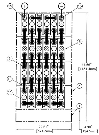 C&D msEndur II AT-07P 48V 345Ah @ 8 Hr Rate 1.300 SPG 1-Stack 6W x 4H PTL NTR Battery System