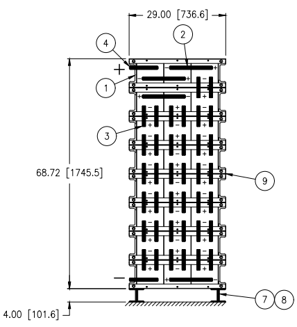 Stryten E-Series Absolyte AGP 100G21 48V 1000 Ah @ 8 Hr Rate 1-Stack 3W x 8H PTL NBL FR Low Rate Battery System