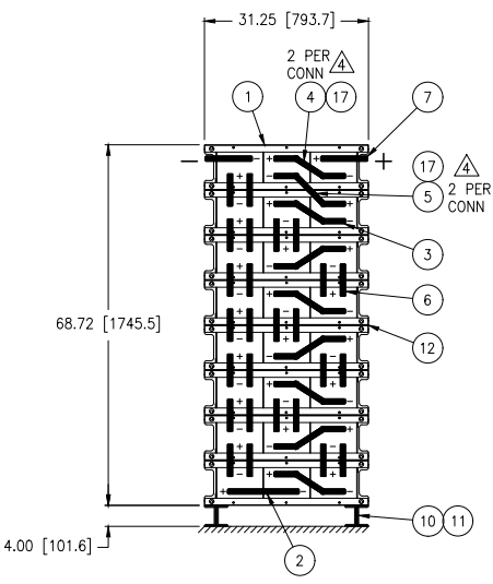 Stryten E-Series Absolyte AGP 100G23 48V 1096 Ah @ 8 Hr Rate 1-Stack 3W x 8H PTR NTL FR Low Rate Battery System