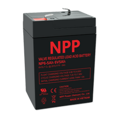 NPPower NP General Purpose Series 6V 5Ah @ 8 Hr Rate 1.300 SPG ABS-FR AGM VRLA Battery