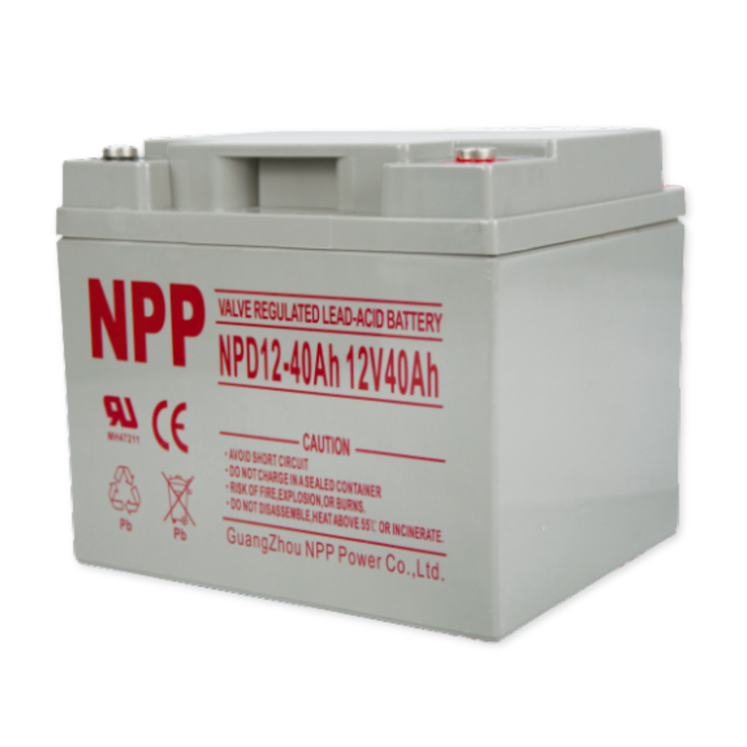 NPPower NPD Deep Cycle Series 12V 40Ah @ 8 Hr Rate 1.300 SPG ABS-FR AGM VRLA Battery