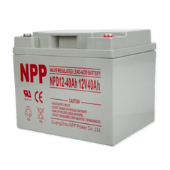 NPPower NPD Deep Cycle Series 12V 40Ah @ 8 Hr Rate 1.300 SPG ABS-FR AGM VRLA Battery