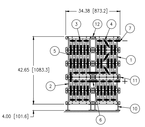 Stryten E-Series Absolyte AGP 50G05 120V 104 Ah @ 8 Hr Rate 2-Stack 6W x 5H PBR NTR FR Medium Rate Battery System