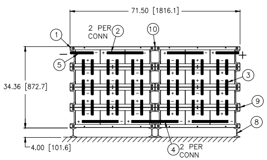 Stryten E-Series Absolyte AGP 100G27 48V 1296 Ah @ 8 Hr Rate 2-Stack 3W x 4H PTR NTL FR Low Rate Battery System