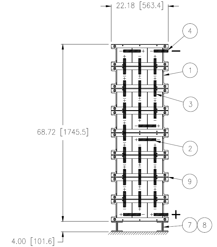 Stryten E-Series Absolyte AGP 100G15 48V 696 Ah @ 8 Hr Rate 1-Stack 3W x 8H PBR NTR FR Low Rate Battery System