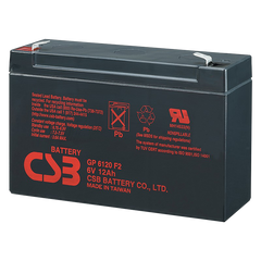 CSB Battery GP Series 6V 12Ah @ 20 Hr Rate Top Terminal F1 Tab AGM VRLA Battery
