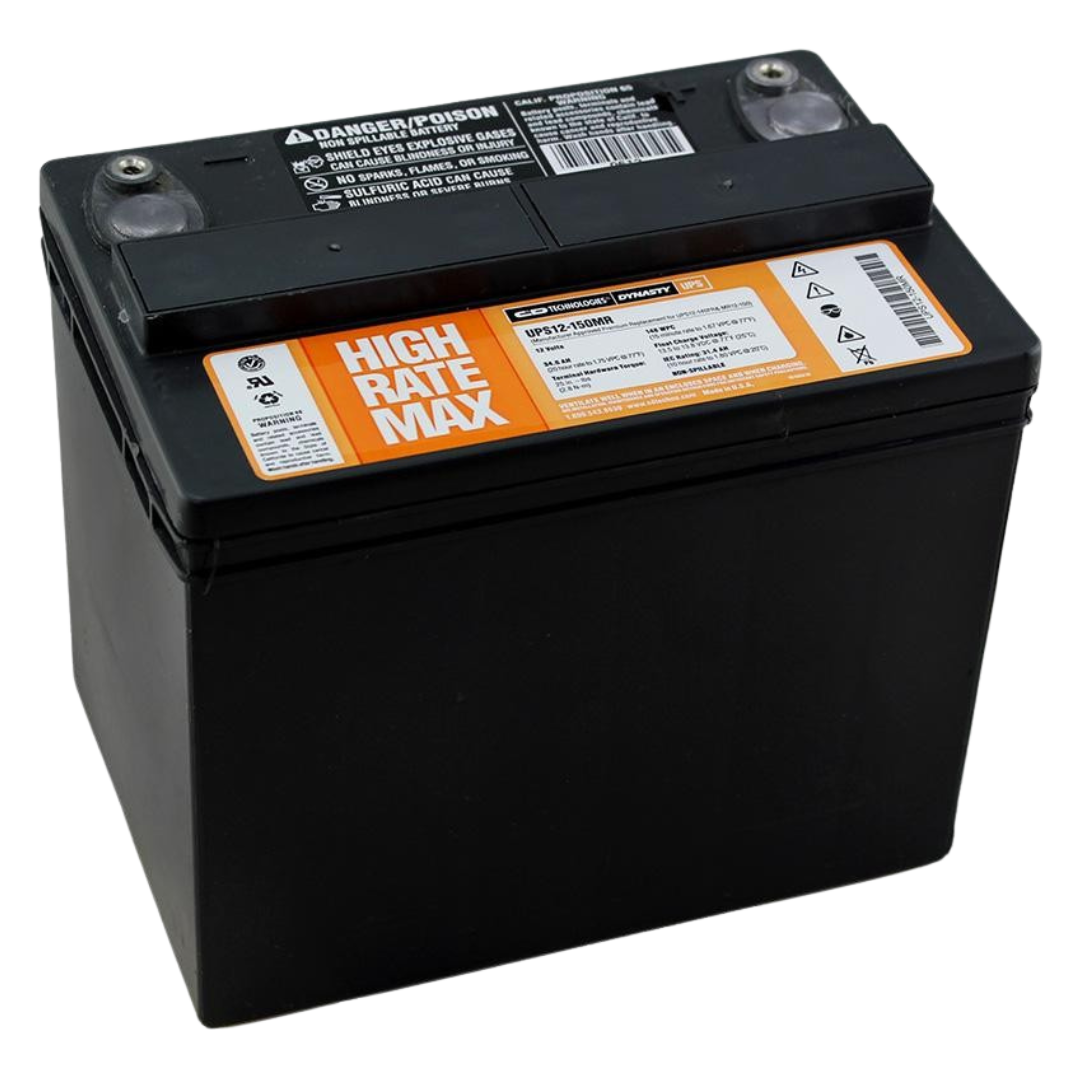 C&D High Rate Max 12V 100WPC @ 15 Min Rate AGM VRLA Battery