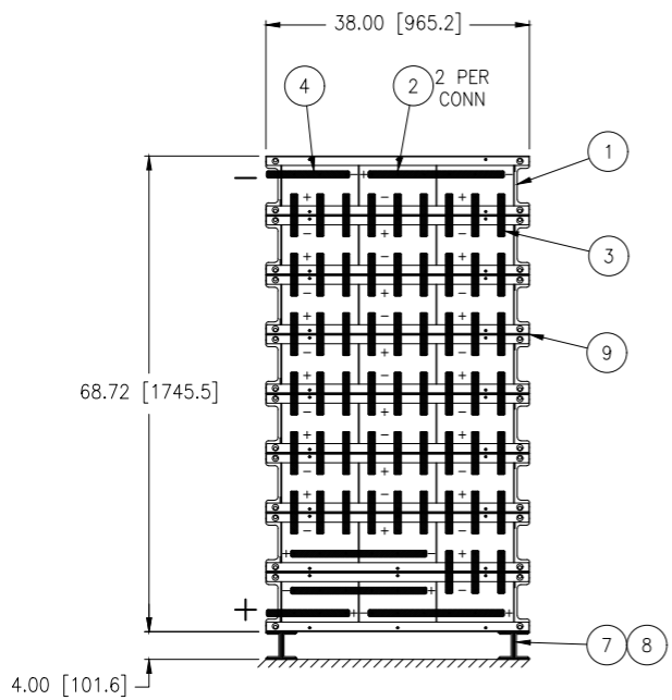 Stryten E-Series Absolyte AGP 100G29 48V 1400 Ah @ 8 Hr Rate 1-Stack 3W x 8H PBL NTL FR Low Rate Battery System