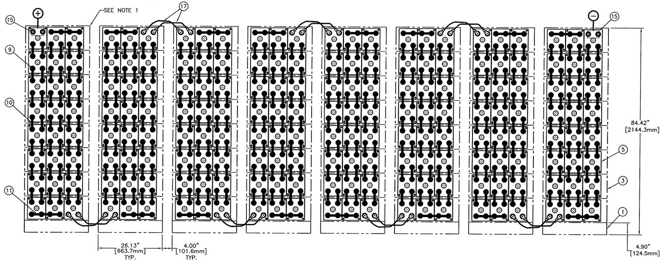 C&D msEndure II 384V 1150Ah 8 Stacks 8H x 3W PTL NTL Battery Systems