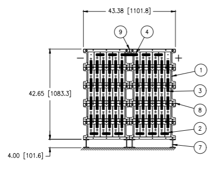 Stryten E-Series Absolyte AGP 50G07 120V 152 Ah @ 8 Hr Rate 2-Stack 6W x 5H PTR NTL FR Low Rate Battery System