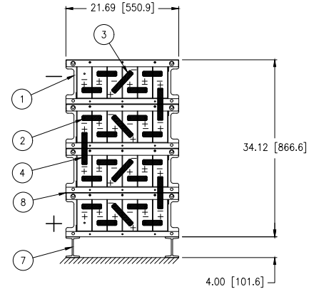 Stryten E-Series Absolyte AGP 90G07 48V 256 Ah @ 8 Hr Rate 1-Stack 6W x 4H PBL NTL FR Low Rate Battery System