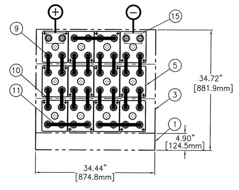 C&D msEndure II 24V 1150Ah 3H x 4W PTL NTR Battery System