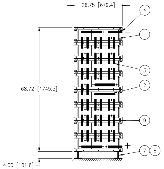 Stryten E-Series Absolyte AGP 100G19 48V 896 Ah @ 8 Hr Rate 1-Stack 3W x 8H PBR NTR FR Low Rate Battery System