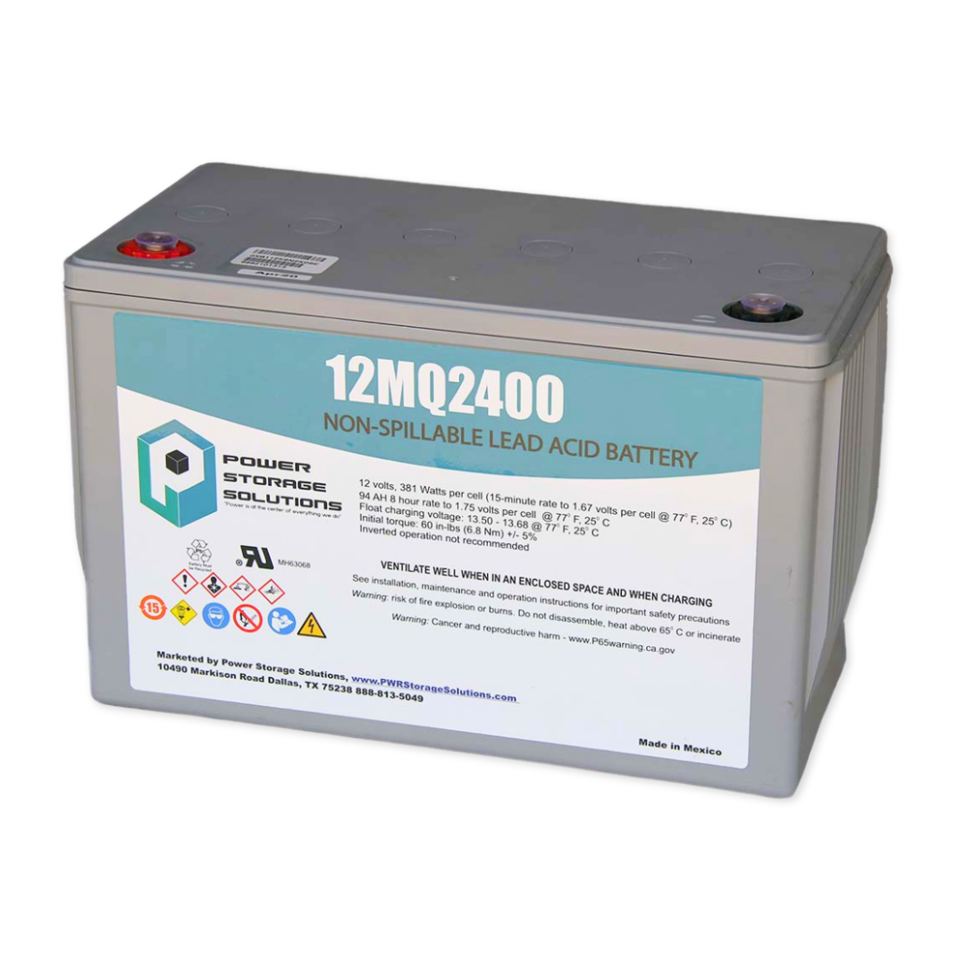 Power Storage Solutions 12MQ Series 12V 2400WPC @ 15 Min Rate AGM VRLA Battery