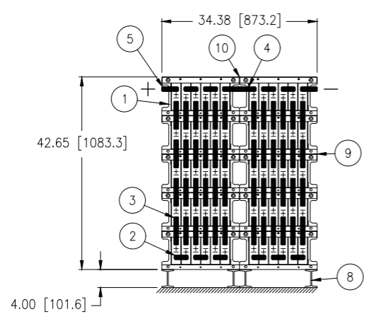 Stryten E-Series Absolyte AGP 50G05 120V 104 Ah @ 8 Hr Rate 2-Stack 6W x 5H PTL NTR FR Medium Rate Battery System