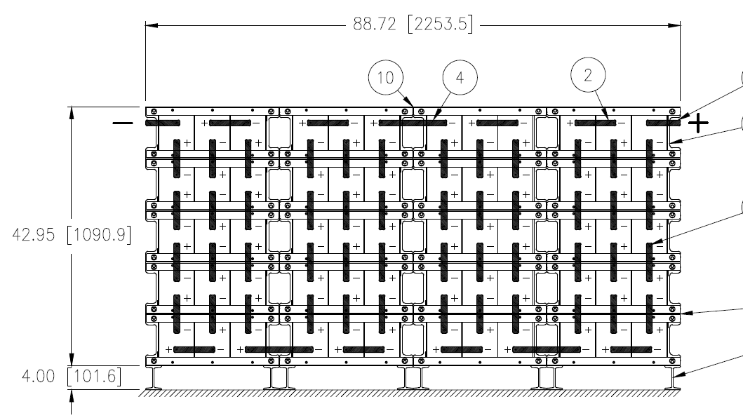 Stryten E-Series Absolyte AGP 100G15 120V 696 Ah @ 8 Hr Rate 4-Stack 3W x 5H PTR NTL FR Medium Rate Battery System