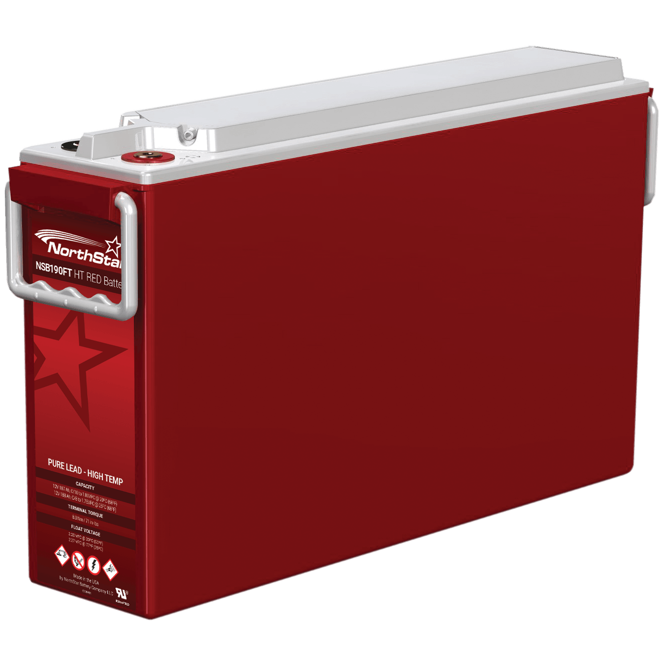 NorthStar NSB HT Red 12V 188Ah @ 8 Hr Rate 1.3 SPG ABS TPPL HighTemp VRLA Battery