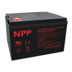 NPPower NP General Purpose Series 6V 225Ah @ 8 Hr Rate 1.300 SPG ABS-FR AGM VRLA Battery
