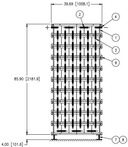 Stryten E-Series Absolyte AGP 90G15 120V 608 Ah @ 8 Hr Rate 1-Stack 6W x 10H PTL NTR FR Medium Rate Battery System