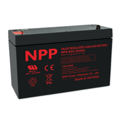 NPPower NP General Purpose Series 6V 8Ah @ 8 Hr Rate 1.300 SPG ABS-FR AGM VRLA Battery