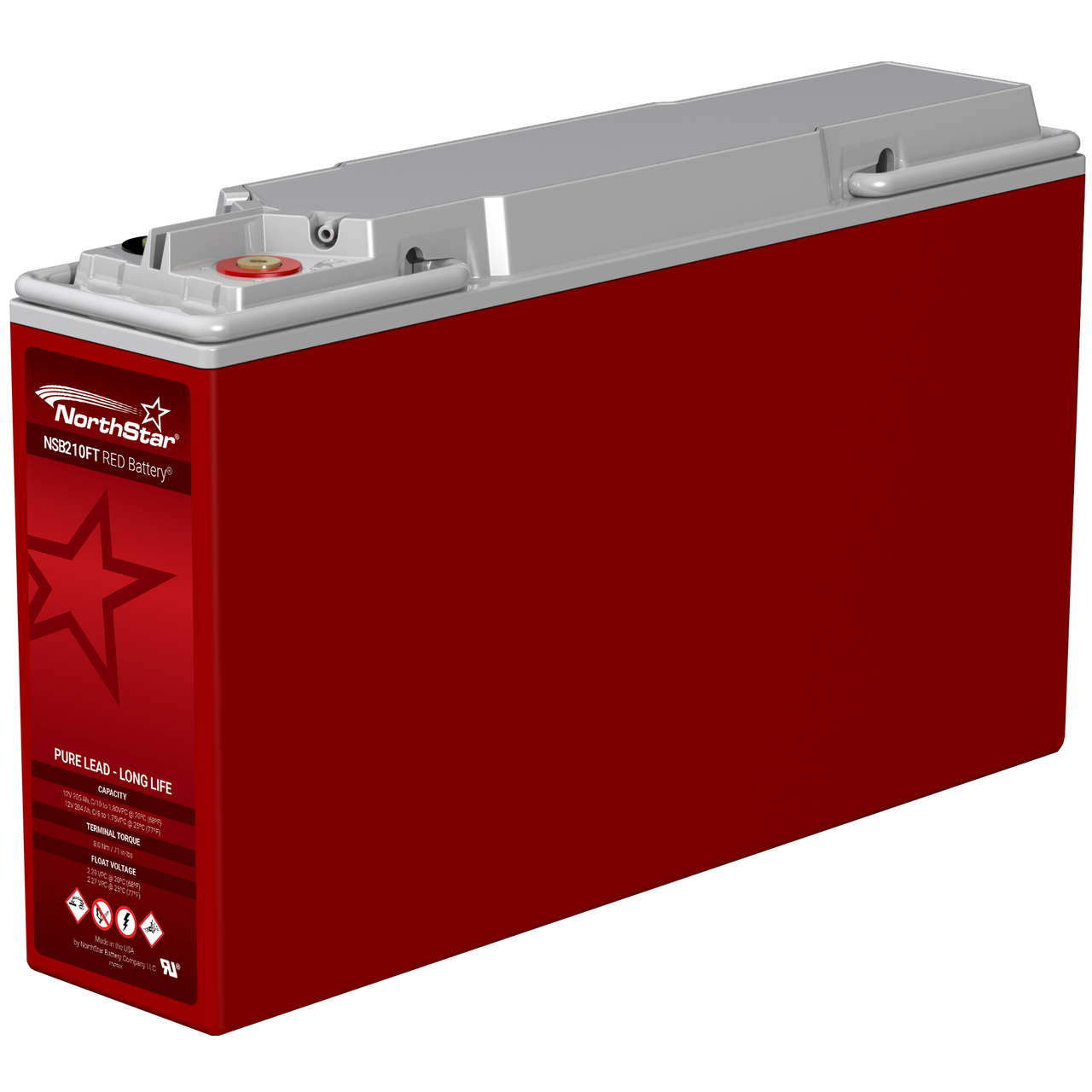 NorthStar NSB Red 12V 204Ah @ 8 Hr Rate 1.3 SPG ABS TPPL Front Terminal VRLA Battery