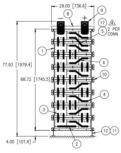 Stryten E-Series Absolyte AGP 100G21 48V 1000 Ah @ 8 Hr Rate 1-Stack 3W x 8H PTR NTL FR Low Rate Battery System w/ Top Vertical Terminations