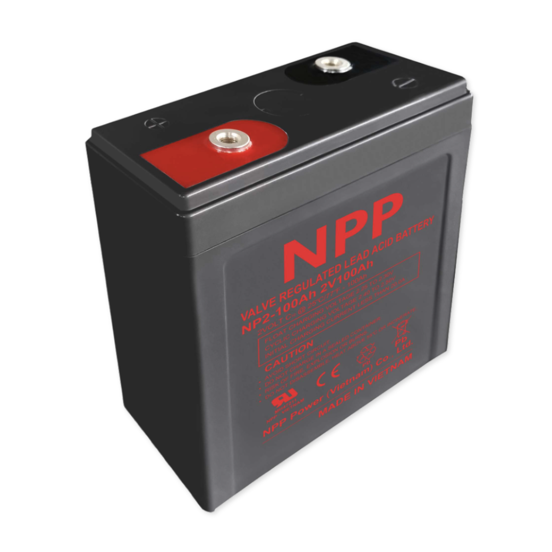 NPPower NP General Purpose Series 2V 96Ah @ 8 Hr Rate 1.300 SPG ABS-FR AGM VRLA Battery