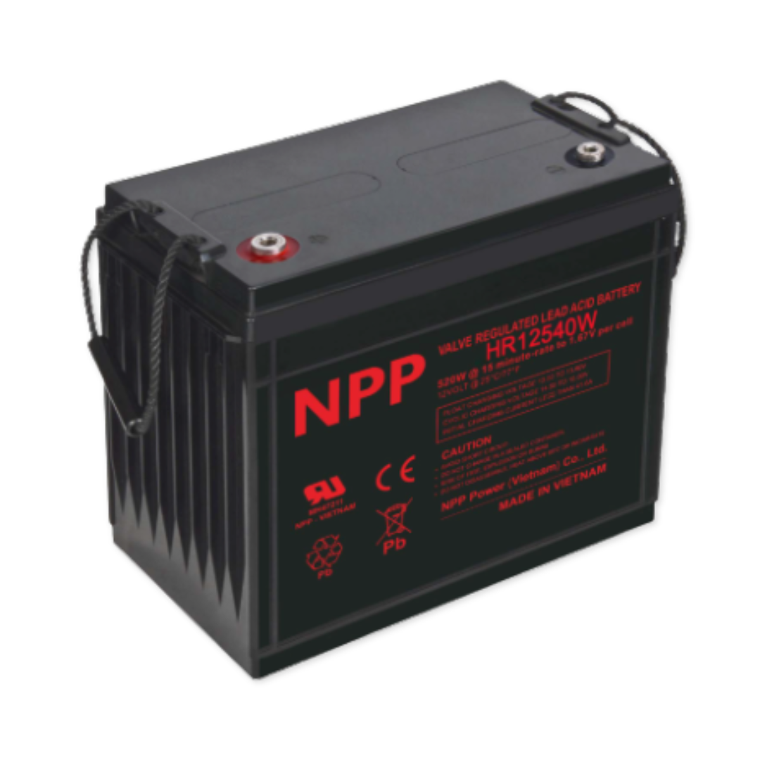 NPPower HR High Rate 12V 540WPC @ 15 Min Rate 1.300 SPG ABS-FR AGM VRLA Battery