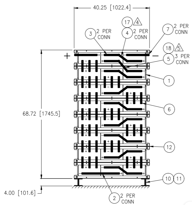 Stryten E-Series Absolyte AGP 100G31 48V 1496 Ah @ 8 Hr Rate 1-Stack 3W x 8H PTL NTR FR Low Rate Battery System