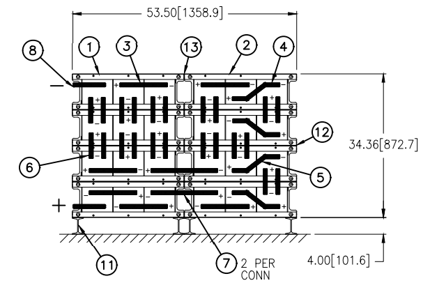 Stryten E-Series Absolyte AGP 100G19 48V 896 Ah @ 8 Hr Rate 2-Stack 3W x 4H PBL NTL FR Low Rate Battery System
