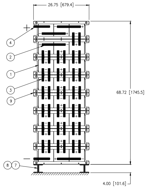 Stryten E-Series Absolyte AGP 100G19 48V 896 Ah @ 8 Hr Rate 1-Stack 3W x 8H PTL NBL FR Low Rate Battery System