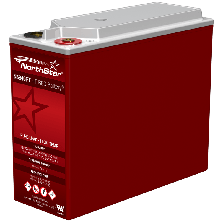 NorthStar NSB HT Red 12V 39Ah @ 8 Hr Rate 1.3 SPG ABS TPPL HighTemp VRLA Battery