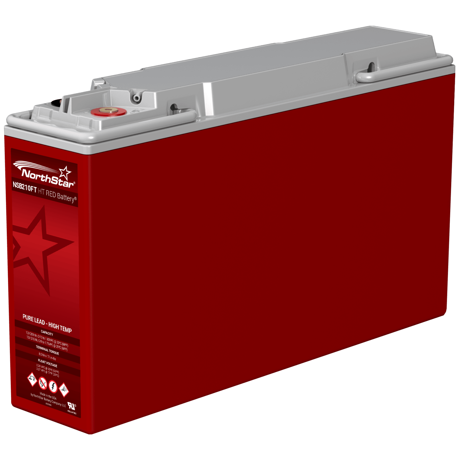 NorthStar NSB HT Red 12V 210Ah @ 8 Hr Rate 1.3 SPG ABS TPPL HighTemp VRLA Battery