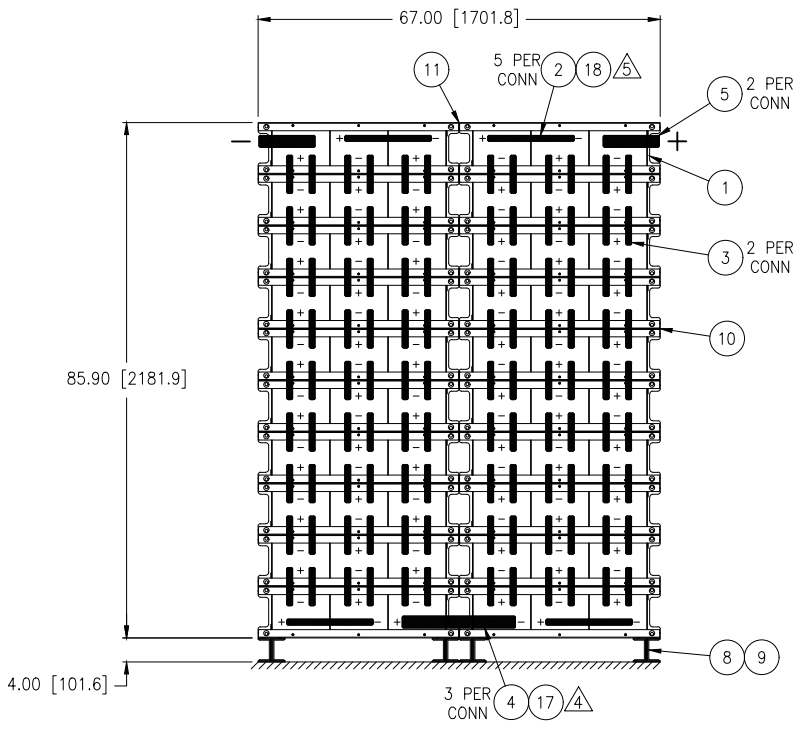 Stryten E-Series Absolyte AGP 100G25 120V 1200 Ah @ 8 Hr Rate 2-Stack 3W x 10H PBR NTL FR High Rate Battery System