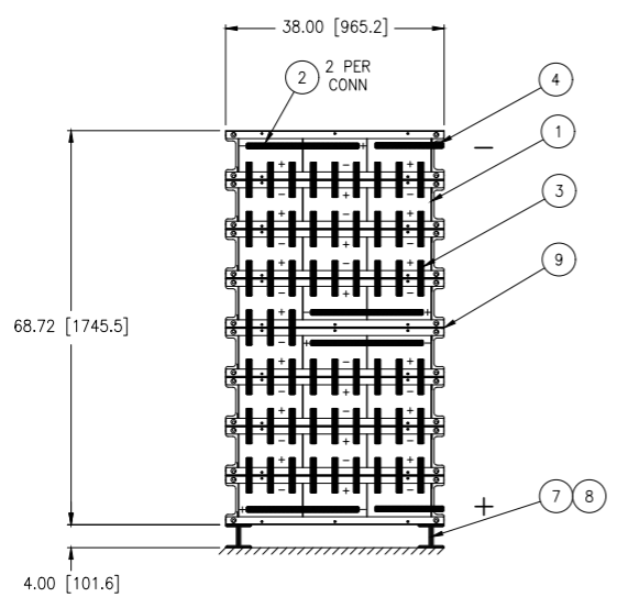 Stryten E-Series Absolyte AGP 100G29 48V 1400 Ah @ 8 Hr Rate 1-Stack 3W x 8H PBR NTR FR Low Rate Battery System