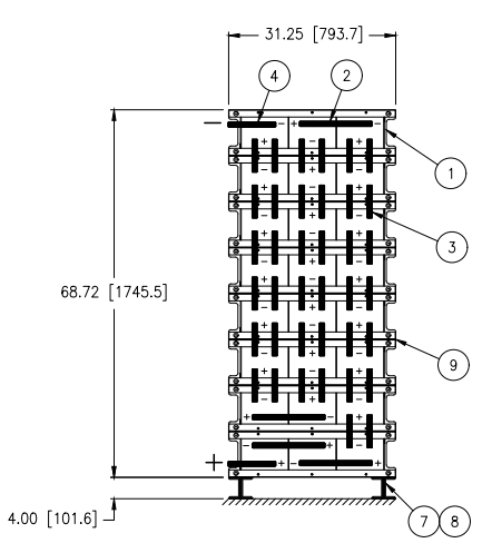 Stryten E-Series Absolyte AGP 100G23 48V 1096 Ah @ 8 Hr Rate 1-Stack 3W x 8H PBL NTL FR Low Rate Battery System