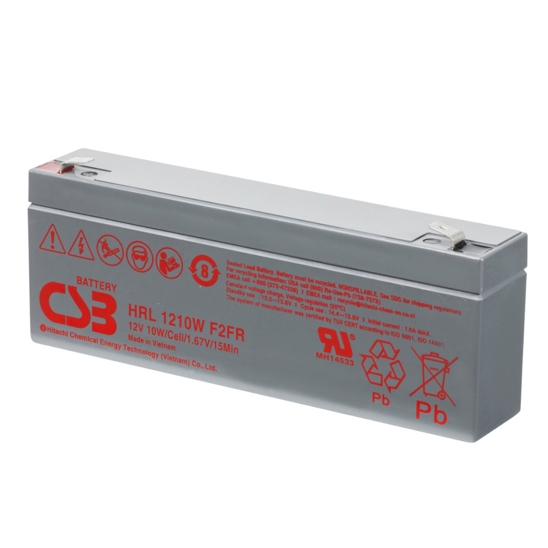 CSB Battery High Rate Long Life 12V 10WPC @ 15 Min Rate Top Terminal AGM VRLA Battery