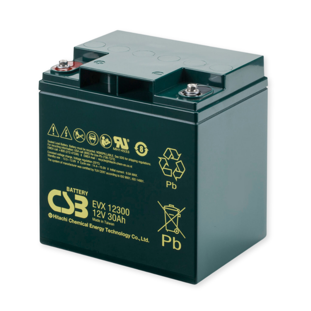 CSB Battery EVX Series 12V 30Ah @ 20 Hr Rate Top Recessed Terminal AGM VRLA Battery