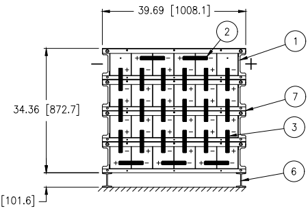 Stryten E-Series Absolyte AGP 90G15 48V 608 Ah @ 8 Hr Rate 1-Stack 6W x 4H PTR NTL FR Low Rate Battery System