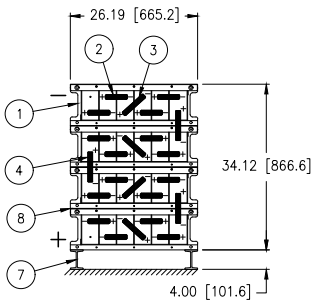 Stryten E-Series Absolyte AGP 50G09 48V 208 Ah @ 8 Hr Rate 1-Stack 6W x 4H PBL NTL FR Low Rate Battery System