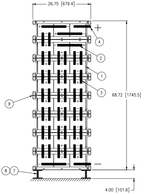 Stryten E-Series Absolyte AGP 100G19 48V 896 Ah @ 8 Hr Rate 1-Stack 3W x 8H PTR NBR FR Low Rate Battery System