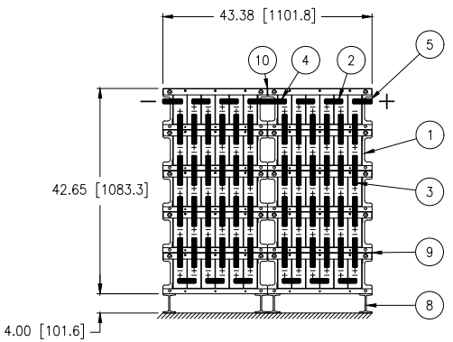 Stryten E-Series Absolyte AGP 90G07 120V 256 Ah @ 8 Hr Rate 2-Stack 6W x 5H PTR NTL FR Medium Rate Battery System