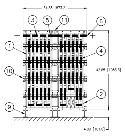 Stryten E-Series Absolyte AGP 50G05 116V 104 Ah @ 8 Hr Rate 2-Stack 6W x 5H PTR NTL FR Medium Rate Battery System