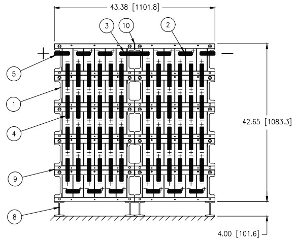 Stryten E-Series Absolyte AGP 90G07 120V 256 Ah @ 8 Hr Rate 2-Stack 6W x 5H PTL NTR FR Medium Rate Battery System