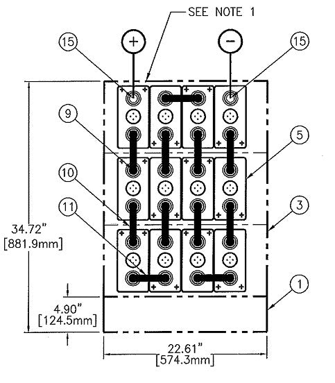 C&D msEndure II 24V 640Ah 3H x 4W PTL NTR Battery System